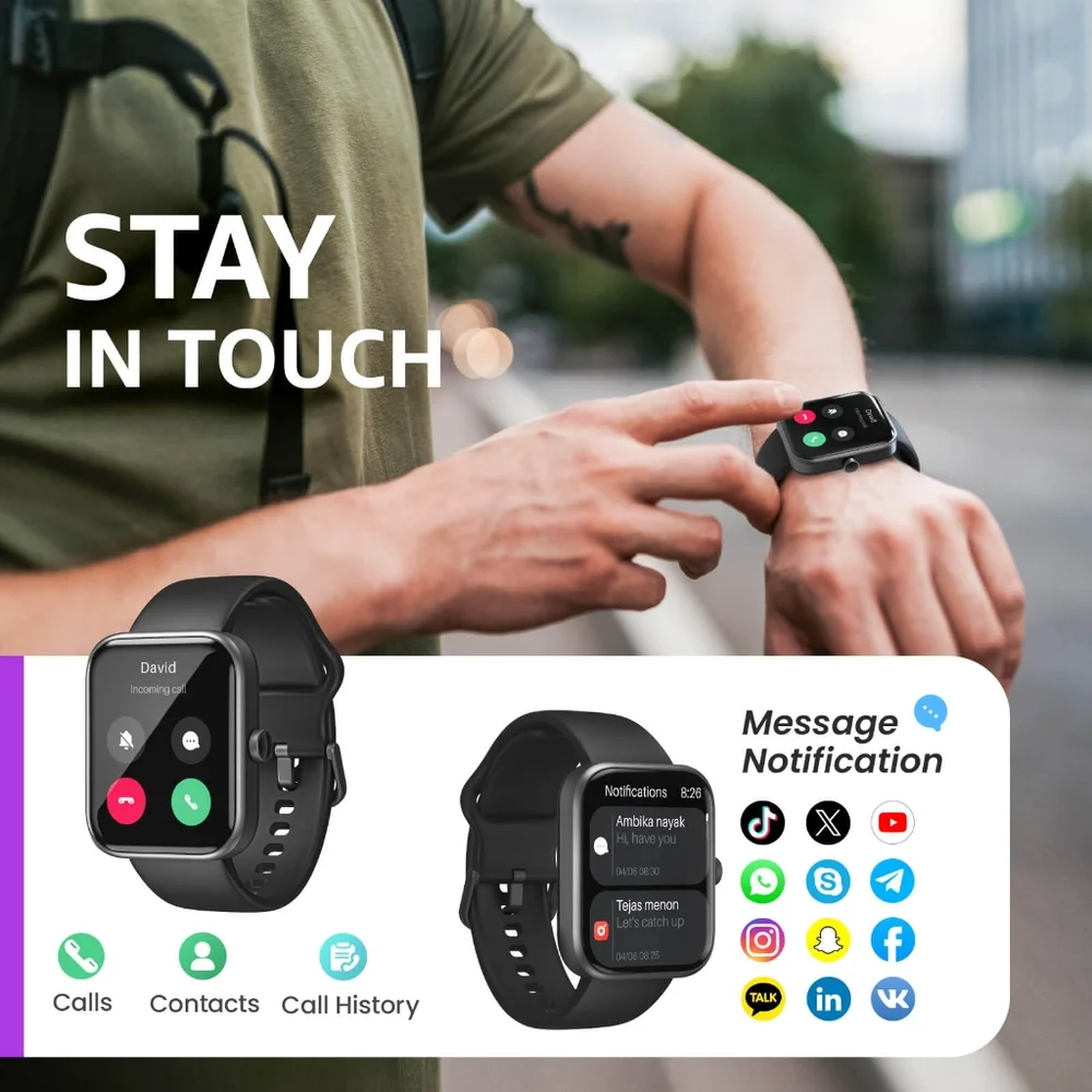 TOZO S3 Ultimate Smart Watch, HD Touchscreen, Health Monitoring, Waterproof